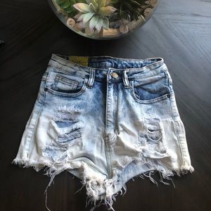 High waist denim shorts